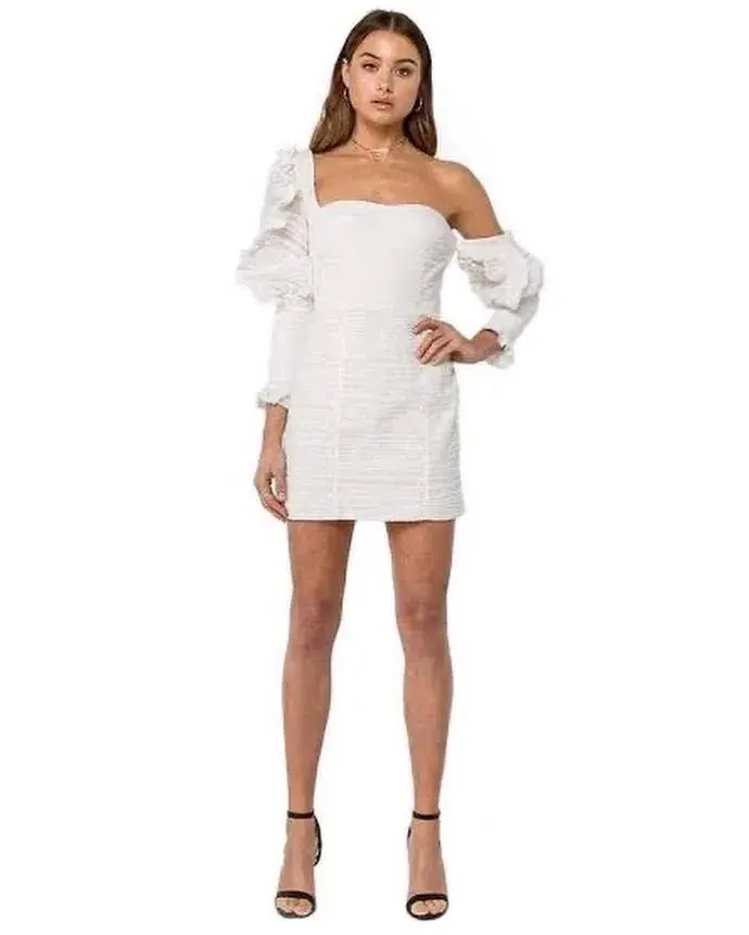 Asilio Asymmetric Mini Dress White Size 8 - Image 2
