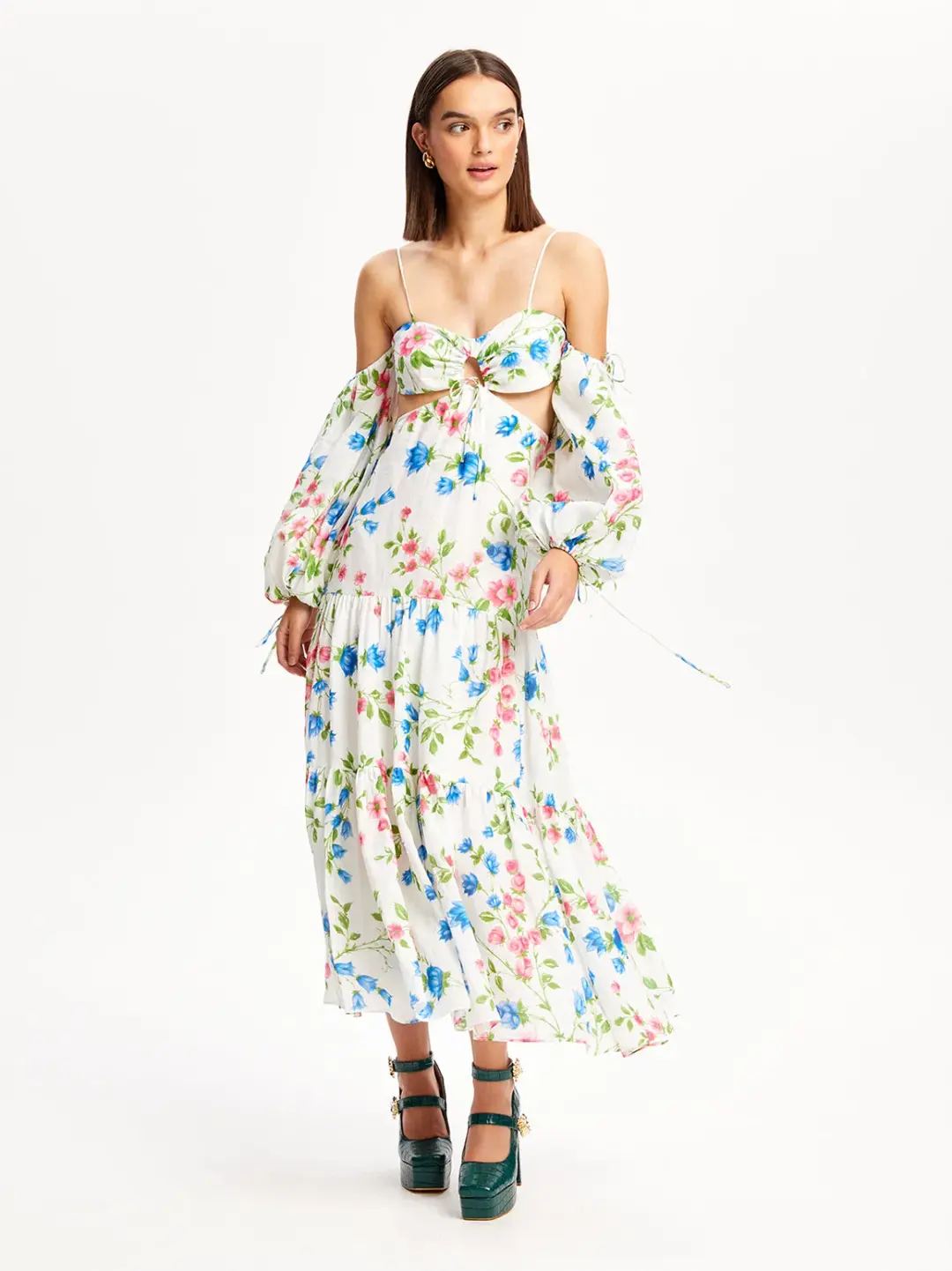 Alice McCall Rolling Meadows Midi Dress Bluebell Print Size 12 for rent on The Volte - main image