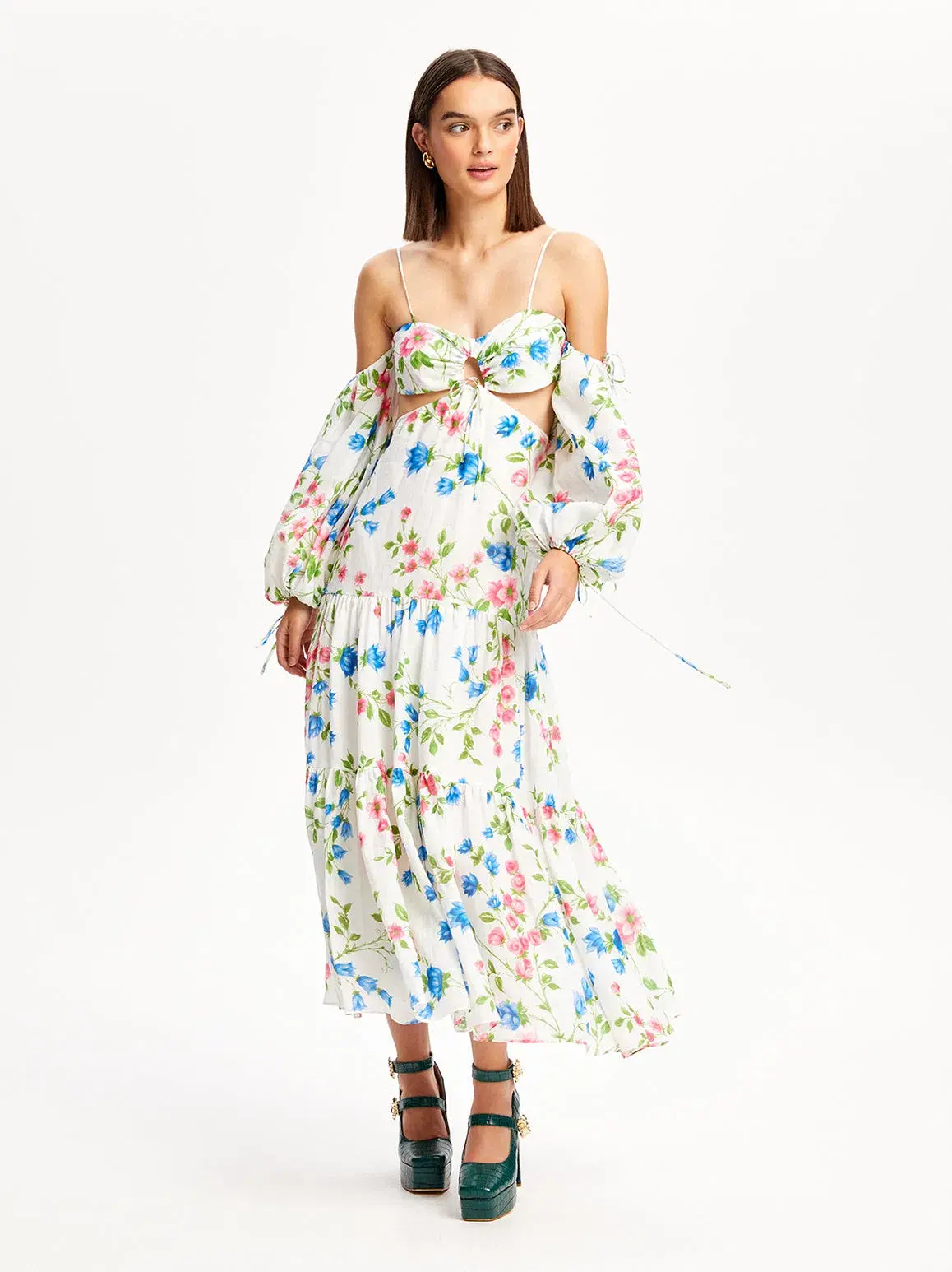 Alice McCall Rolling Meadows Midi Dress Bluebell Print Size 8 - Image 1