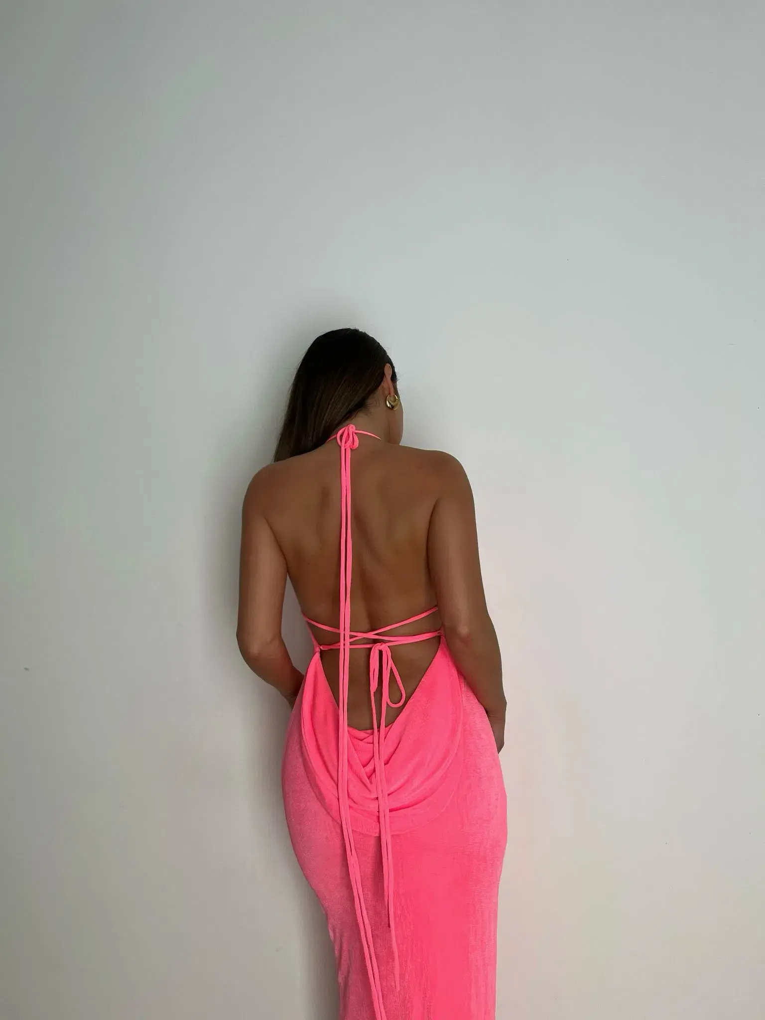 Mélani the Label Ciana Midi Dress Hot Pink Size XXS - Image 6