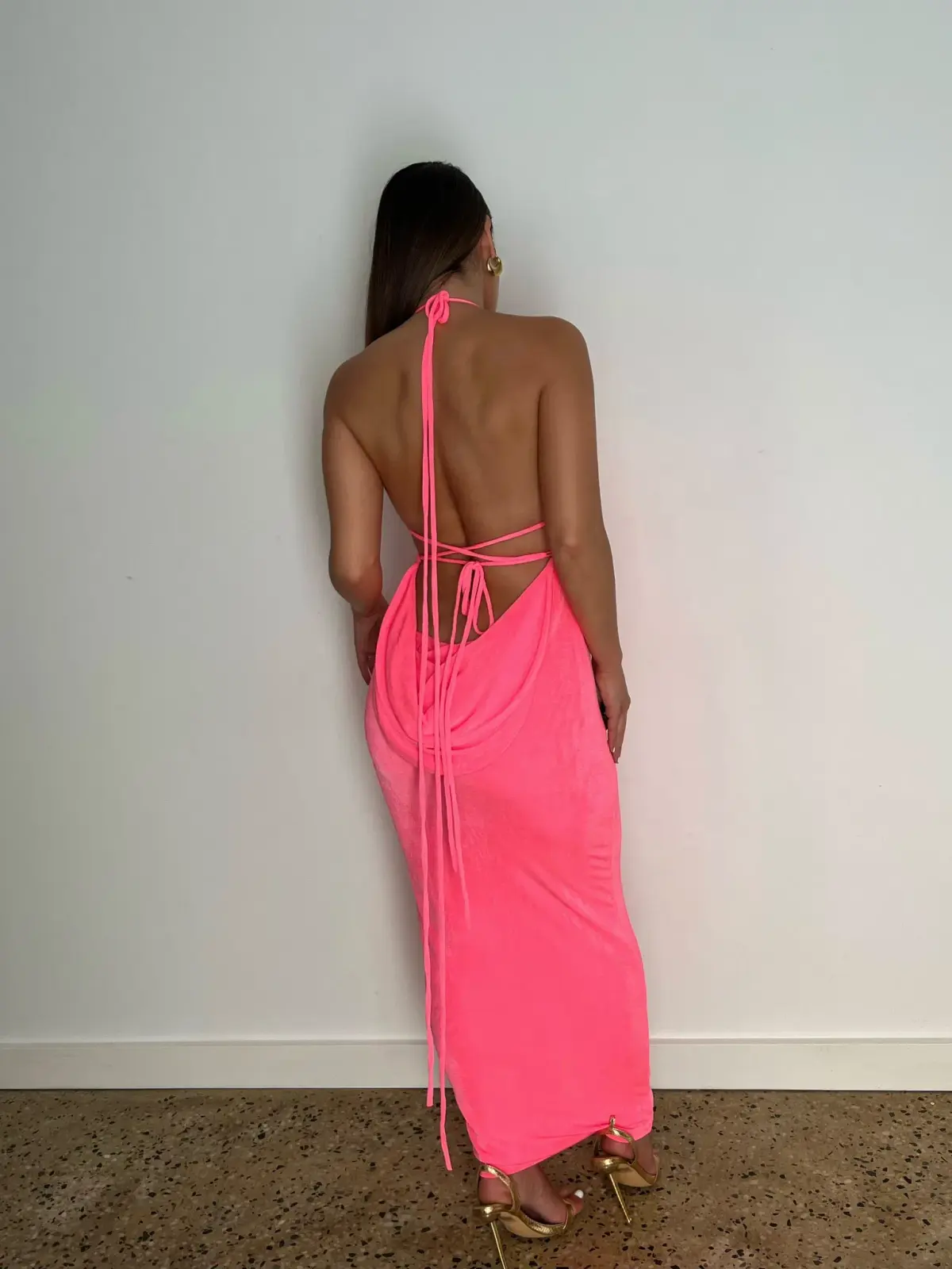 Mélani the Label Ciana Midi Dress Hot Pink Size XXS - Image 4