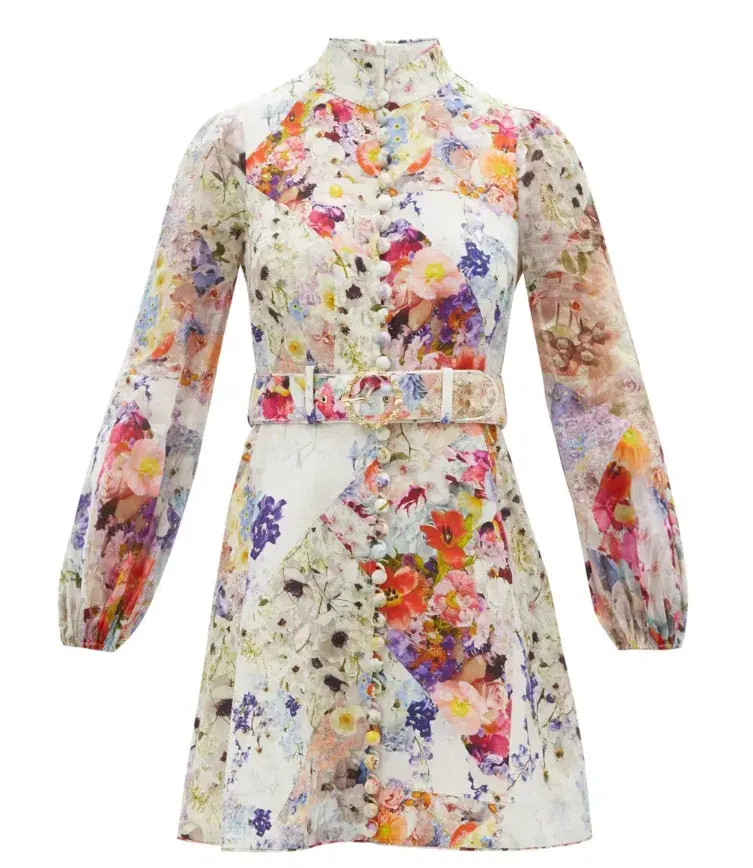 Zimmermann Prima Belted Mini Dress Print Size 2/ AU 12 - Image 3