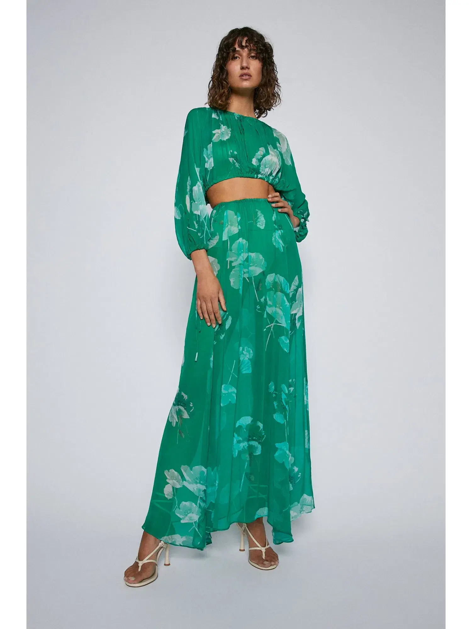 Scanlan Theodore Georgette Floral Set Kelly Green Size AU 8 - Image 1