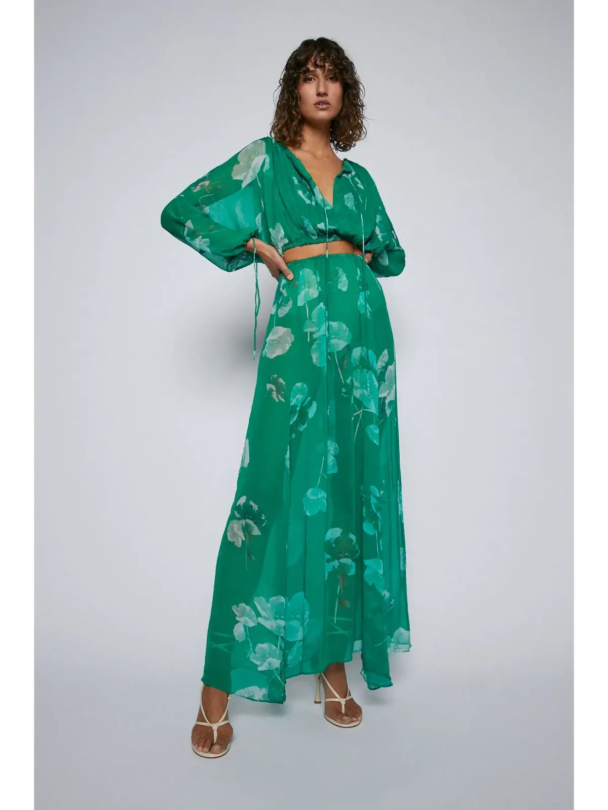 Scanlan Theodore Georgette Floral Set Kelly Green Size AU 8 - Image 2