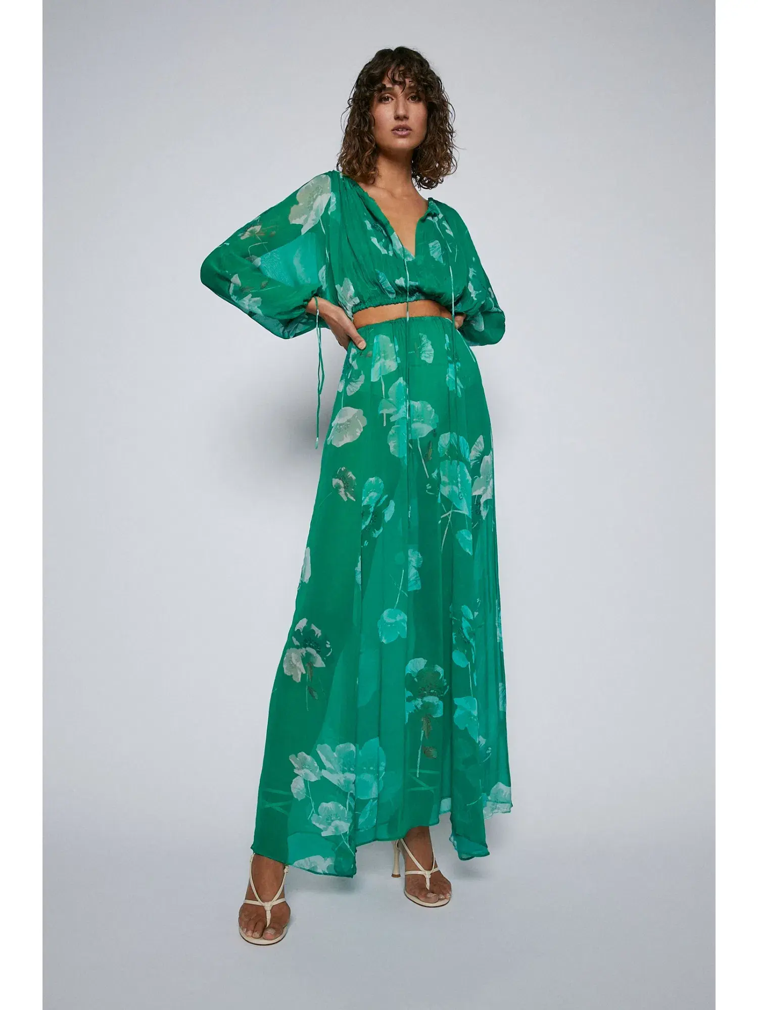 Scanlan Theodore Georgette Floral Set Kelly Green Size AU 8 - Image 2