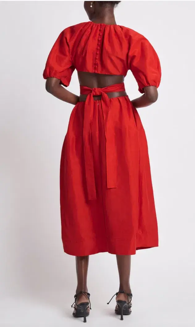 Aje Mimosa Cut Out Midi Dress Red Size 8 - Image 3