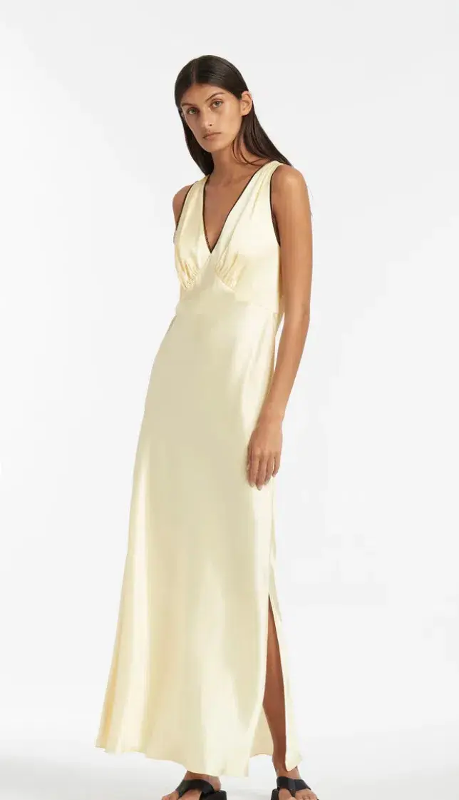 Sir the Label Willa V Neck Midi Dress Yellow Size 2 / AU 10 - Image 4
