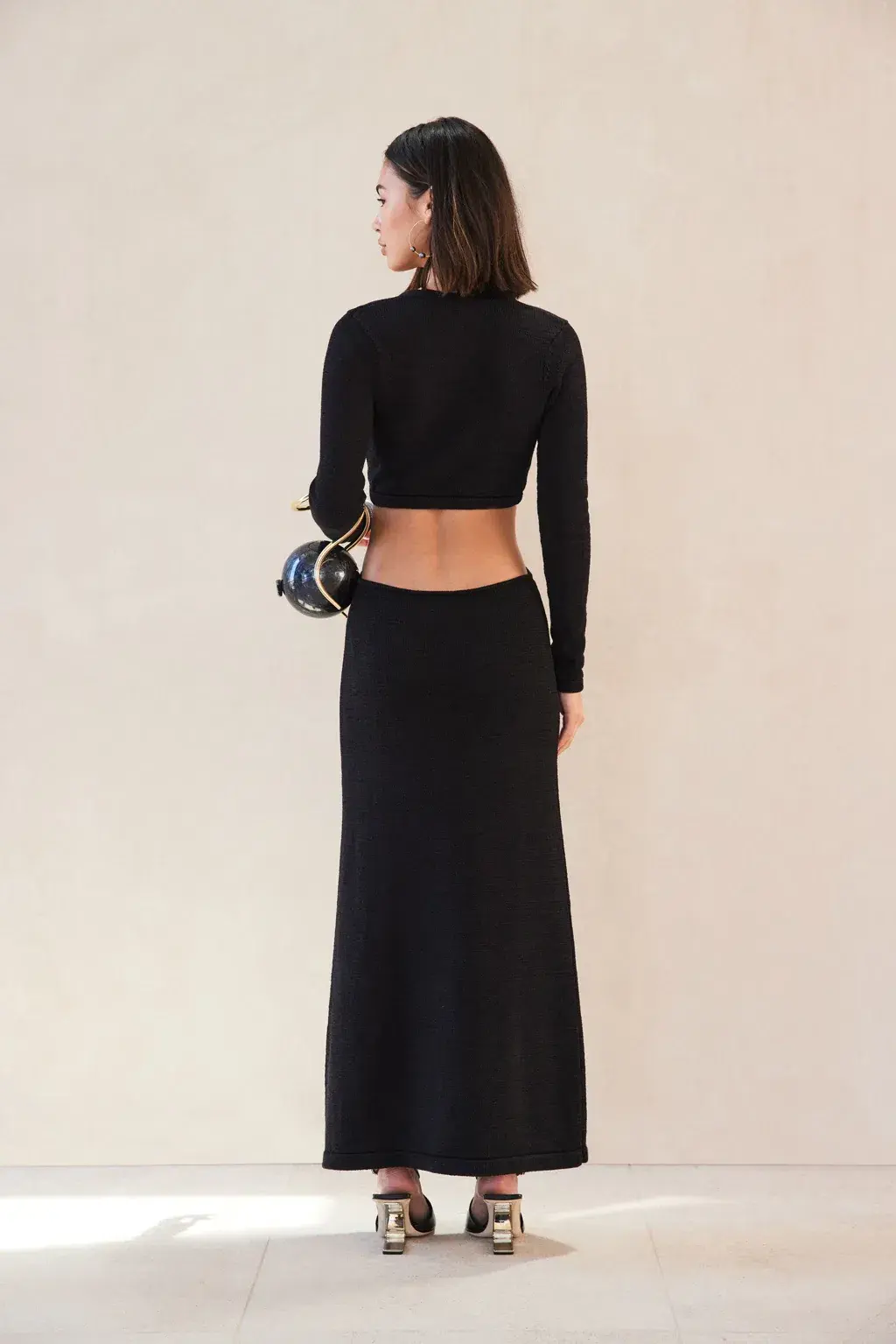 Cult Gaia Jana Knit Dress Black Size S for rent on The Volte - main image