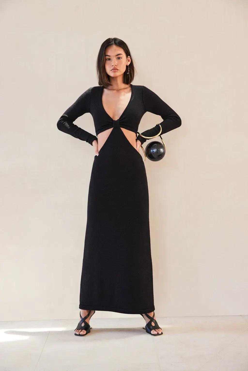 Cult Gaia Jana Knit Dress Black Size S - Image 1