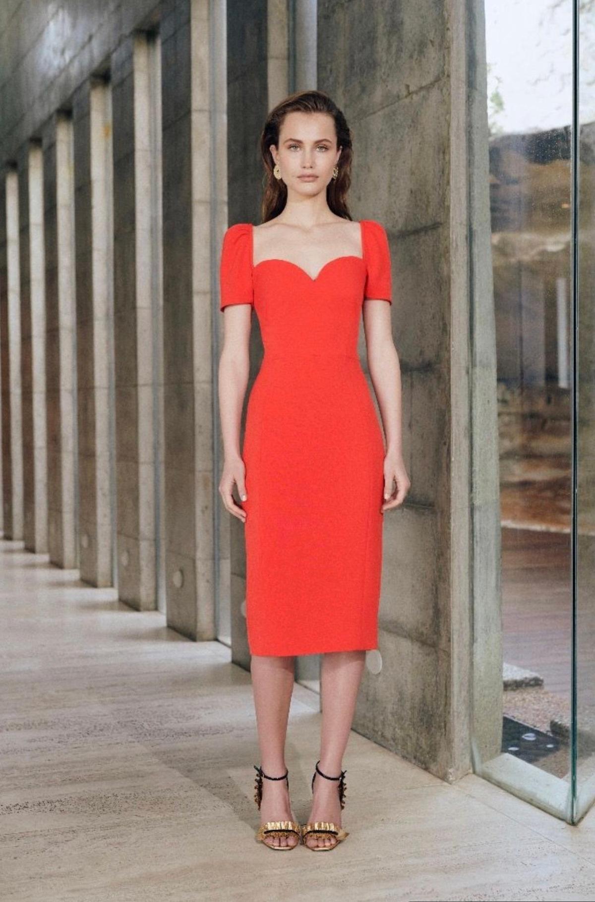 Rebecca Vallance L'amour Midi Dress Red Size 8 - Image 1
