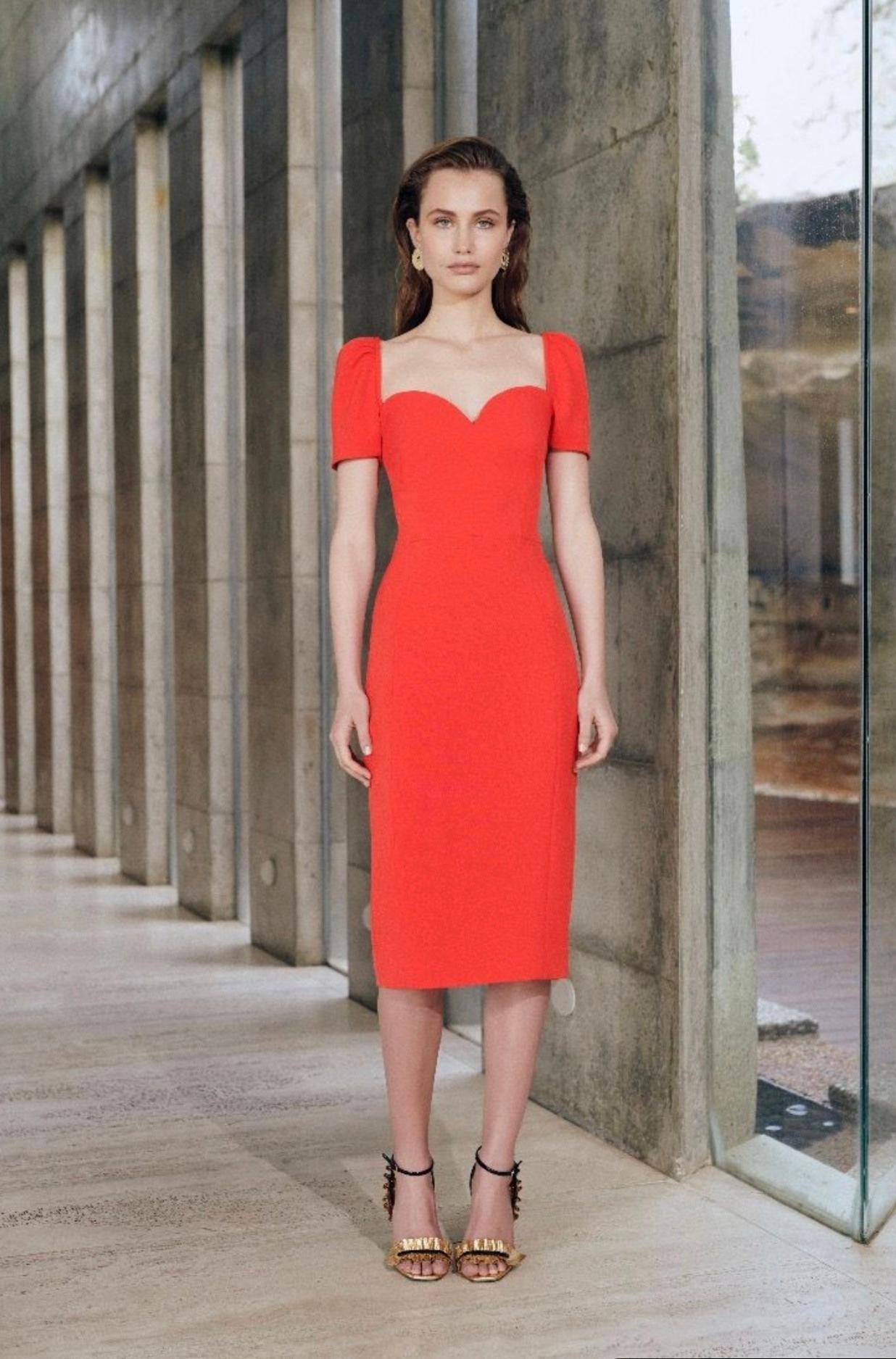 Rebecca Vallance L'amour Midi Dress Red Size 8 - Image 1