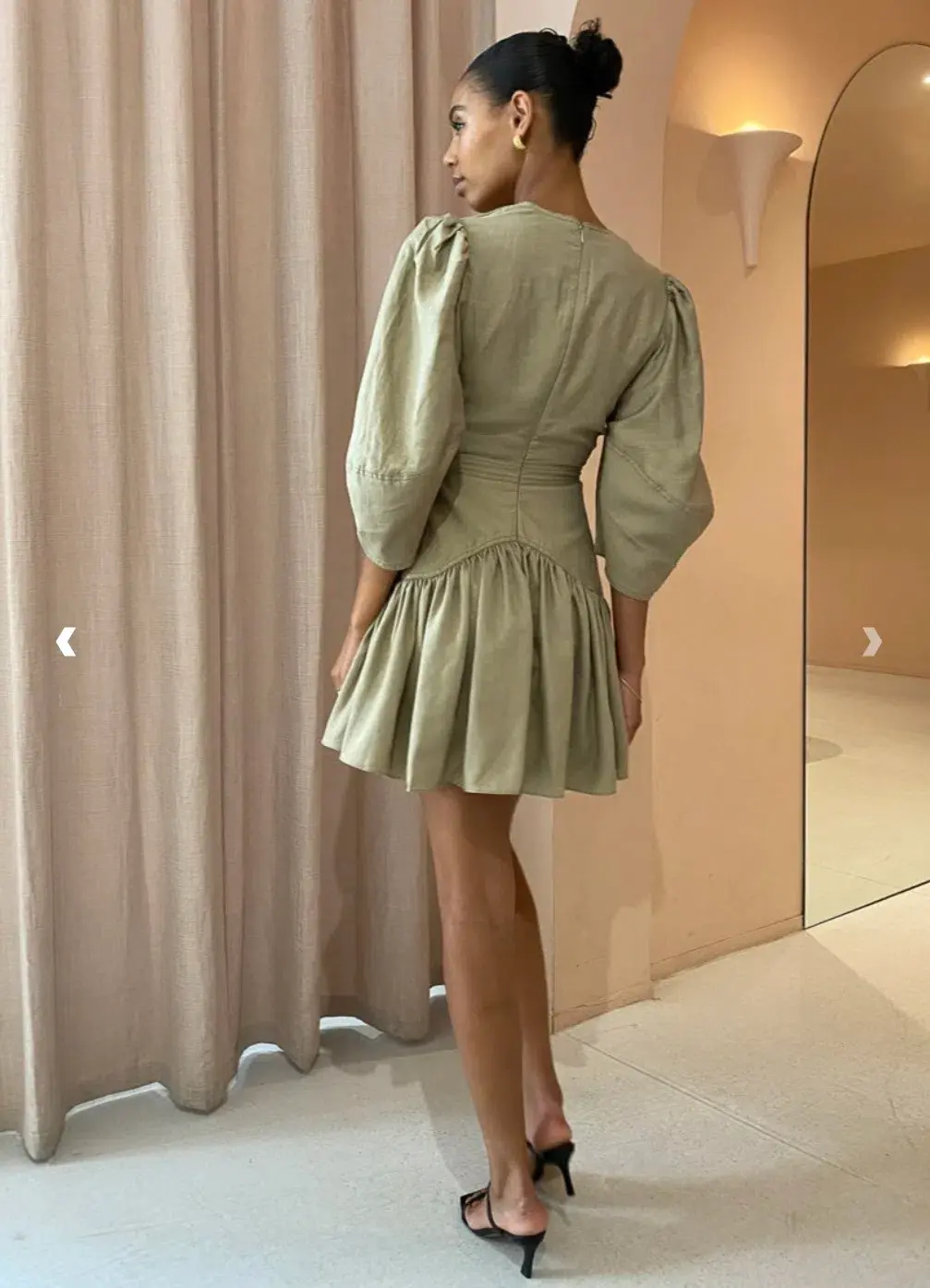 Acler Manor Dress Moss Green Size 10 - Image 2