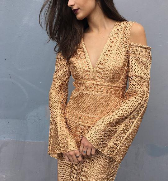 Thurley Sonnet Dress - Gold Size 10 - Image 3