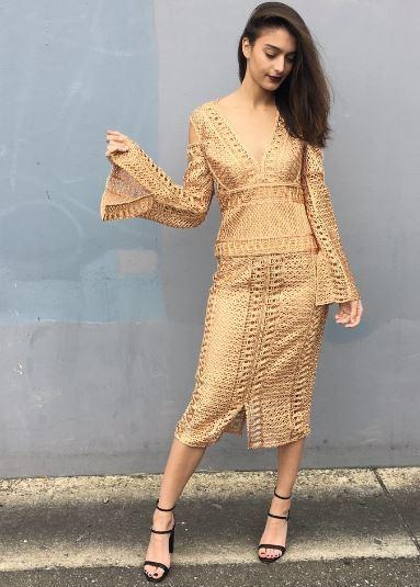 Thurley Sonnet Dress - Gold Size 10 - Image 4