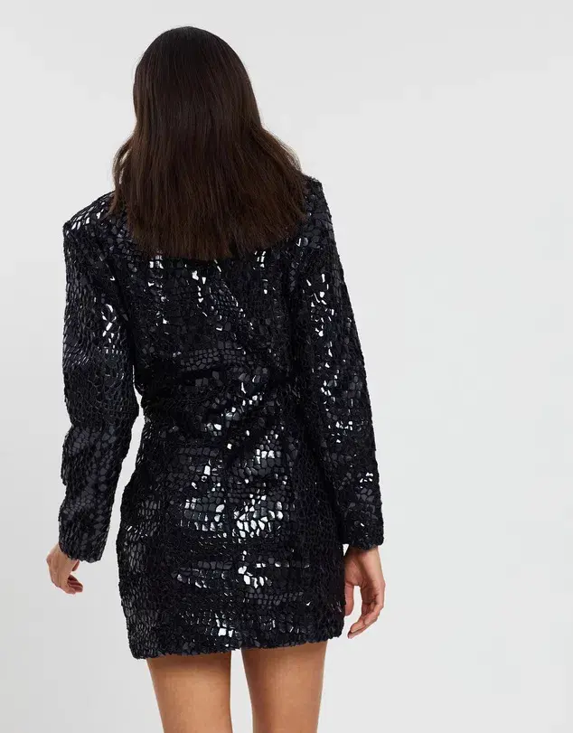 Eliya the Label Victoria Blazer Dress Black Size 10 for rent on The Volte - main image