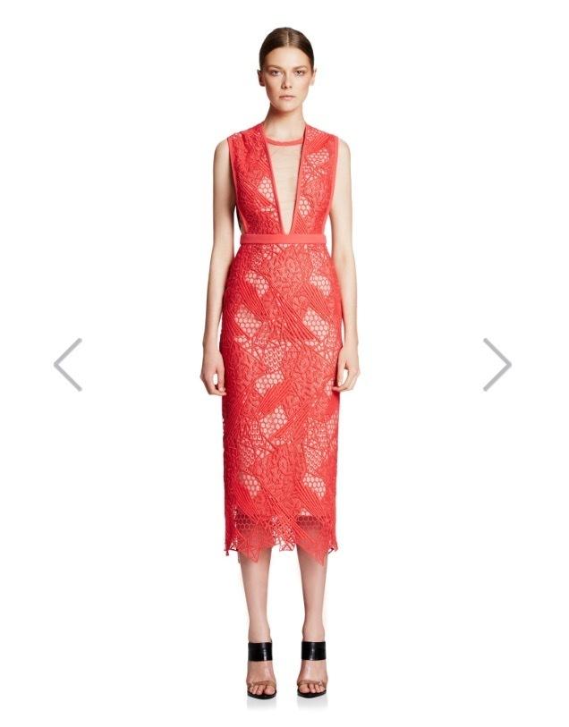 Manning Cartell Gallery Views Sheath Dress Sz 10 Red - Image 1