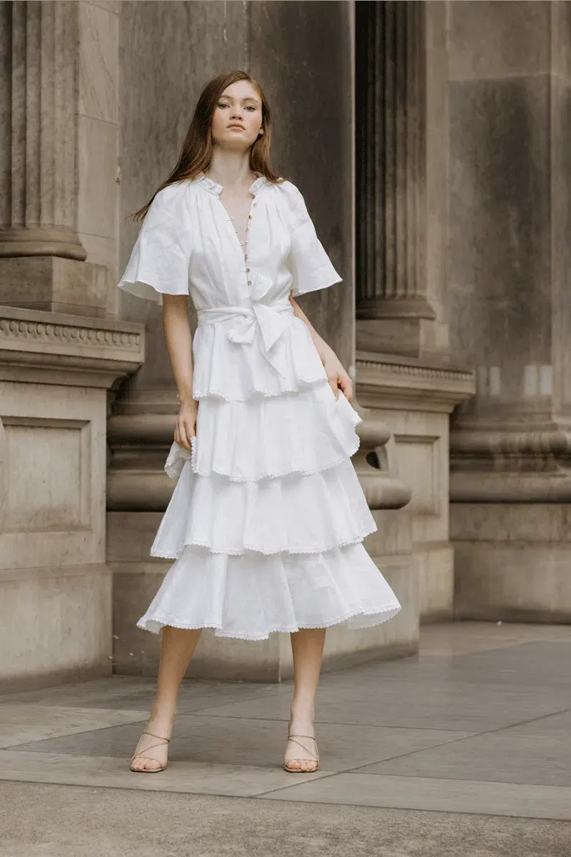 Keepsake the Label Current Midi Dress in Porcelain White Size 10 - Image 3
