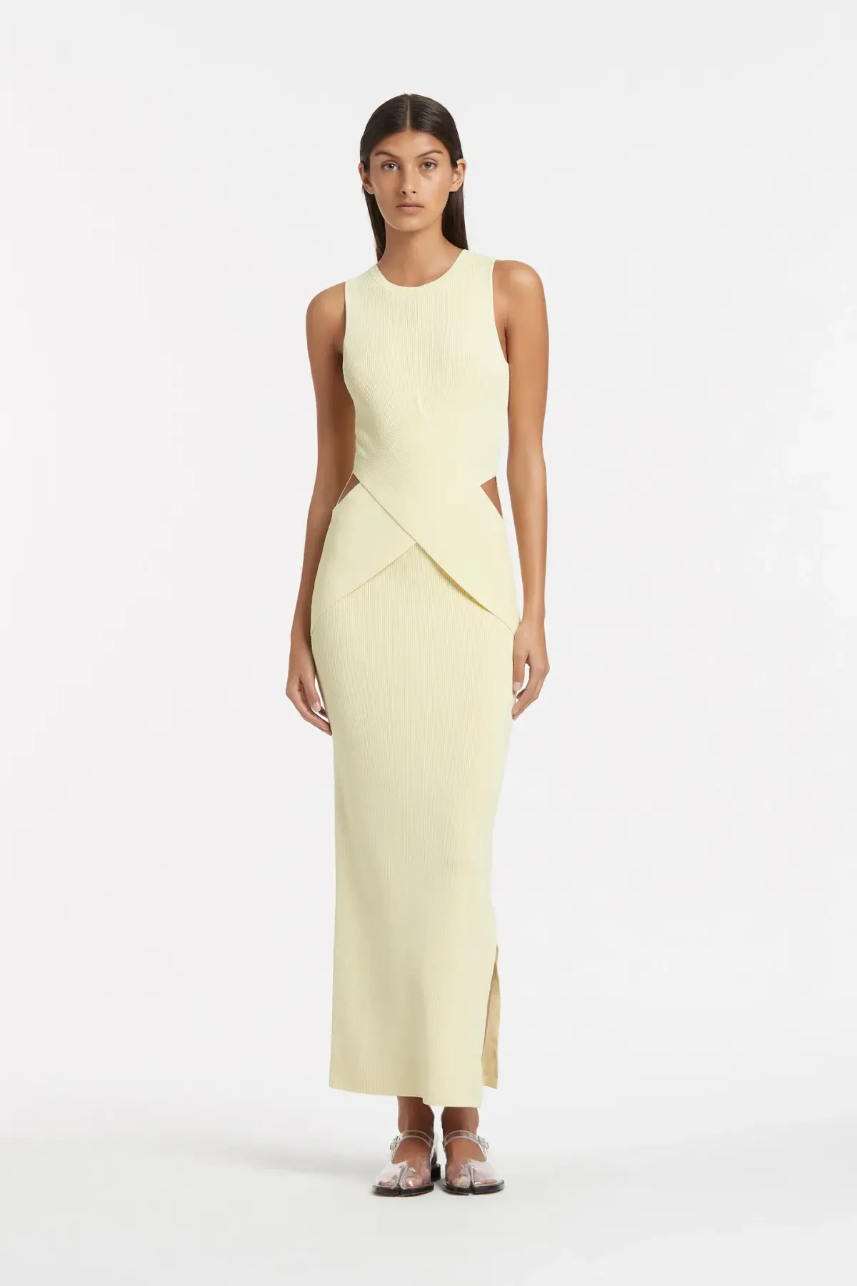 Sir the Label Kelvin Draped Dress Lemon Yellow Size 1 / AU 8 - Image 1
