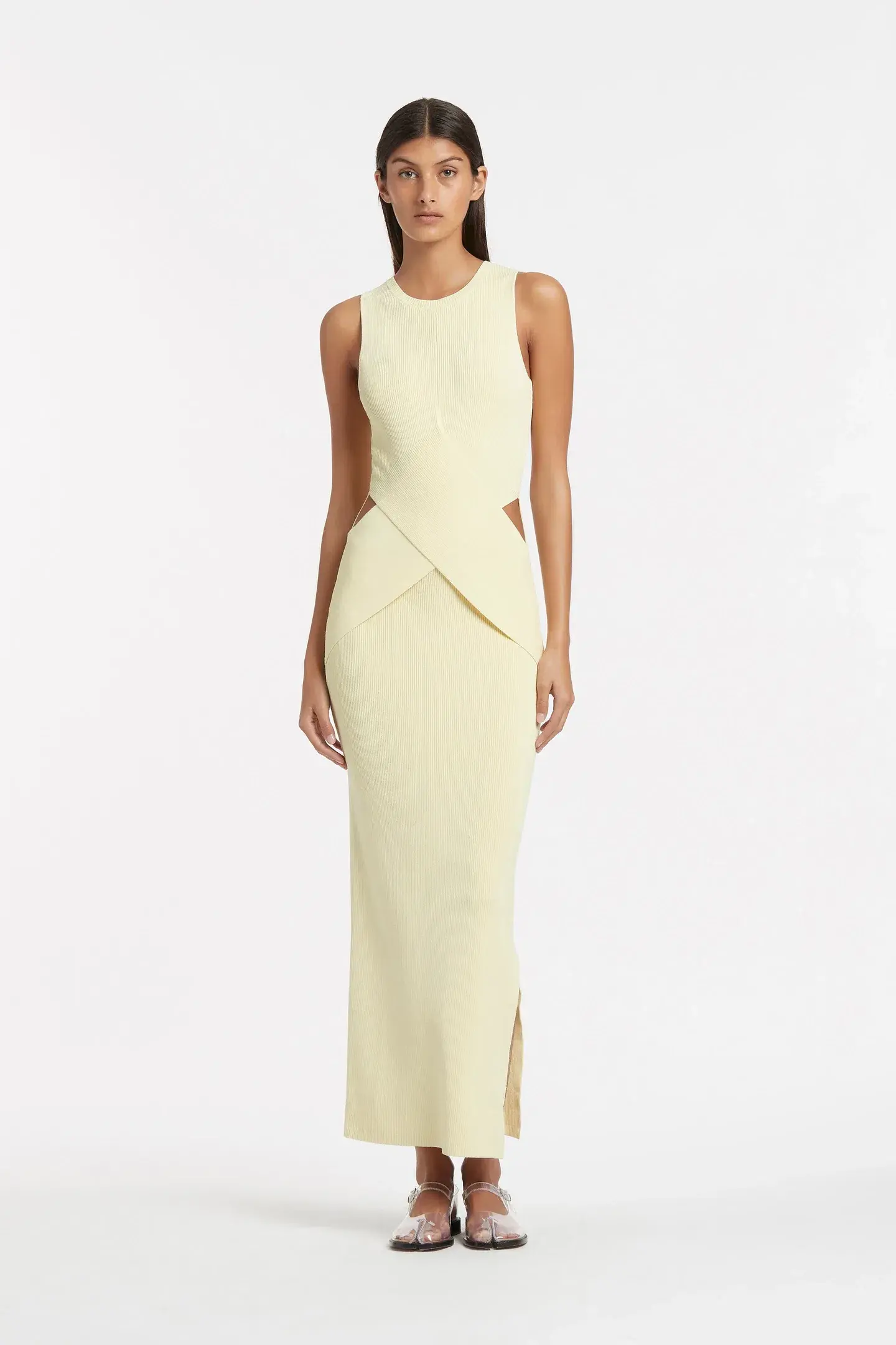 Sir the Label Kelvin Draped Dress Lemon Yellow Size 1 / AU 8 - Image 1