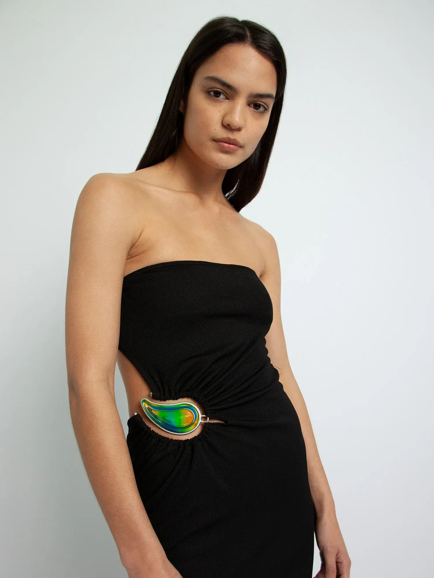 Christopher Esber Strapless Moonstone Dress Black Size 8 - Image 3