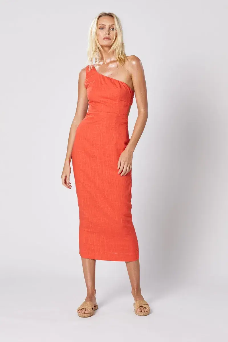 Winona Volt Tie Back Dress Orange Size 10 - Image 1