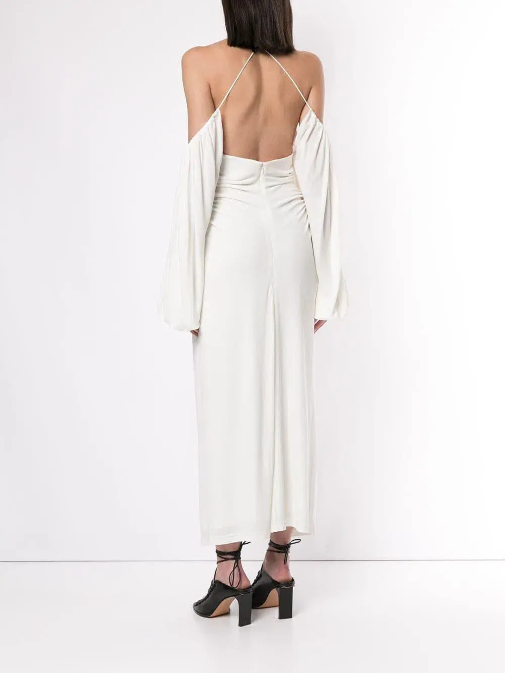 Dion Lee Ruched Midi Dress White Size 8  - Image 3