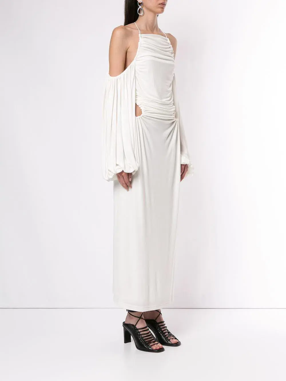 Dion Lee Ruched Midi Dress White Size 8  - Image 2