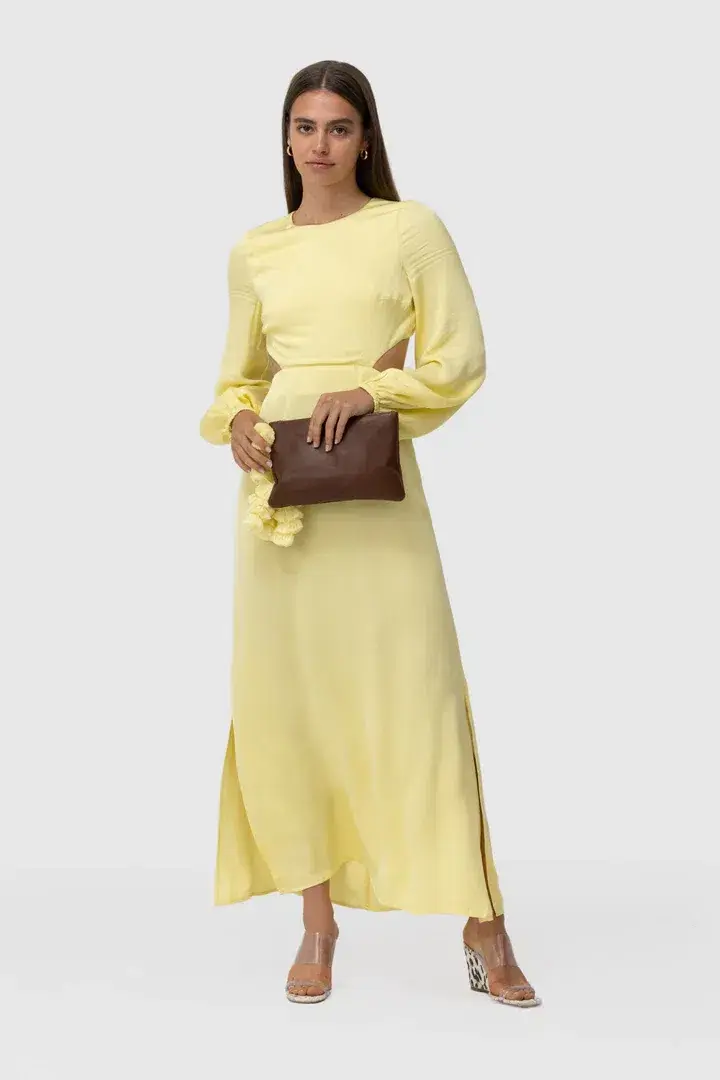 The Wolf Gang Marrakesh Cut Out Dress Lemon Size 6  - Image 5