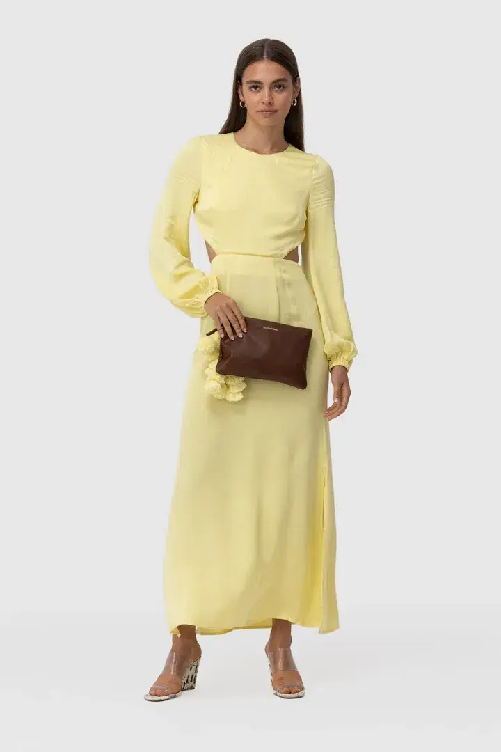 The Wolf Gang Marrakesh Cut Out Dress Lemon Size 6  - Image 1