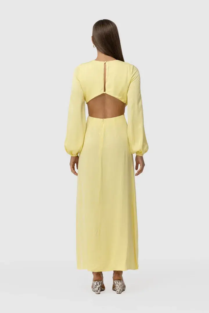 The Wolf Gang Marrakesh Cut Out Dress Lemon Size 6  - Image 3