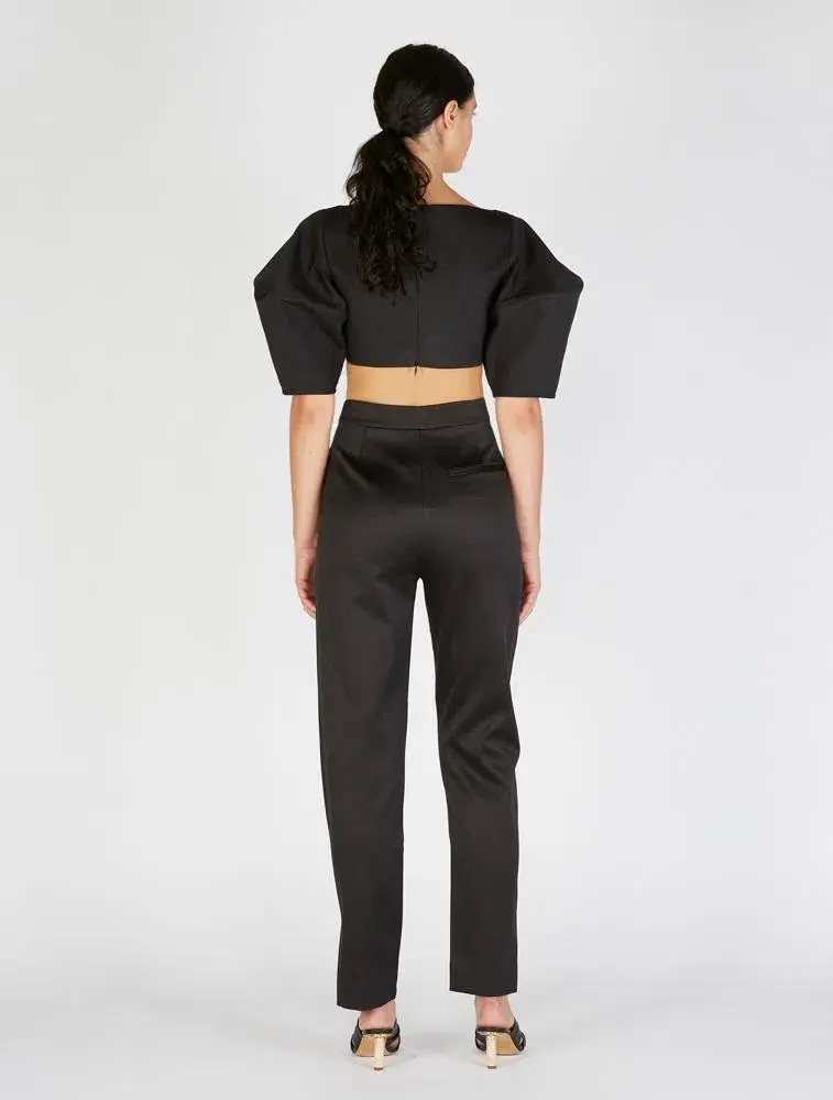 Ellery Neatly Labeled Bubble Crop Top Black Size 8 - Image 2