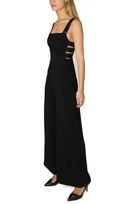 Zimmerman Stretch Crepe Gold Buckle Jumpsuit Navy Size 8 - Image 1