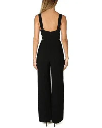 Zimmerman Stretch Crepe Gold Buckle Jumpsuit Navy Size 8 - Image 2