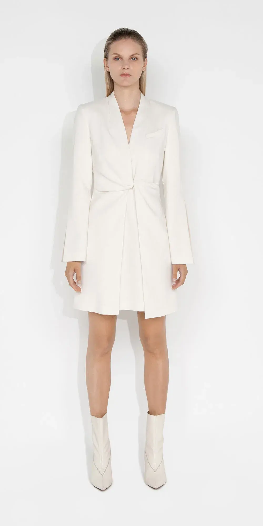 Cue Ivory Twist Front Dress in Ecru Cream Size 10 - Image 1