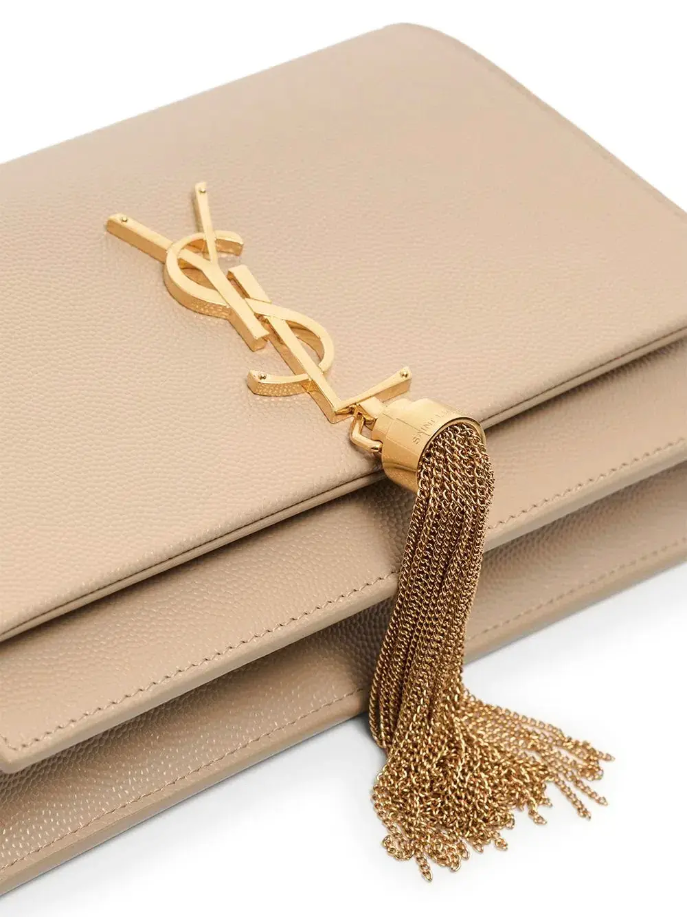 Saint Laurent Kate Nude Textured Leather with Gold Tassel Beige - Image 3