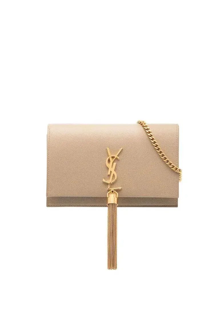 Saint Laurent Kate Nude Textured Leather with Gold Tassel Beige - Image 1