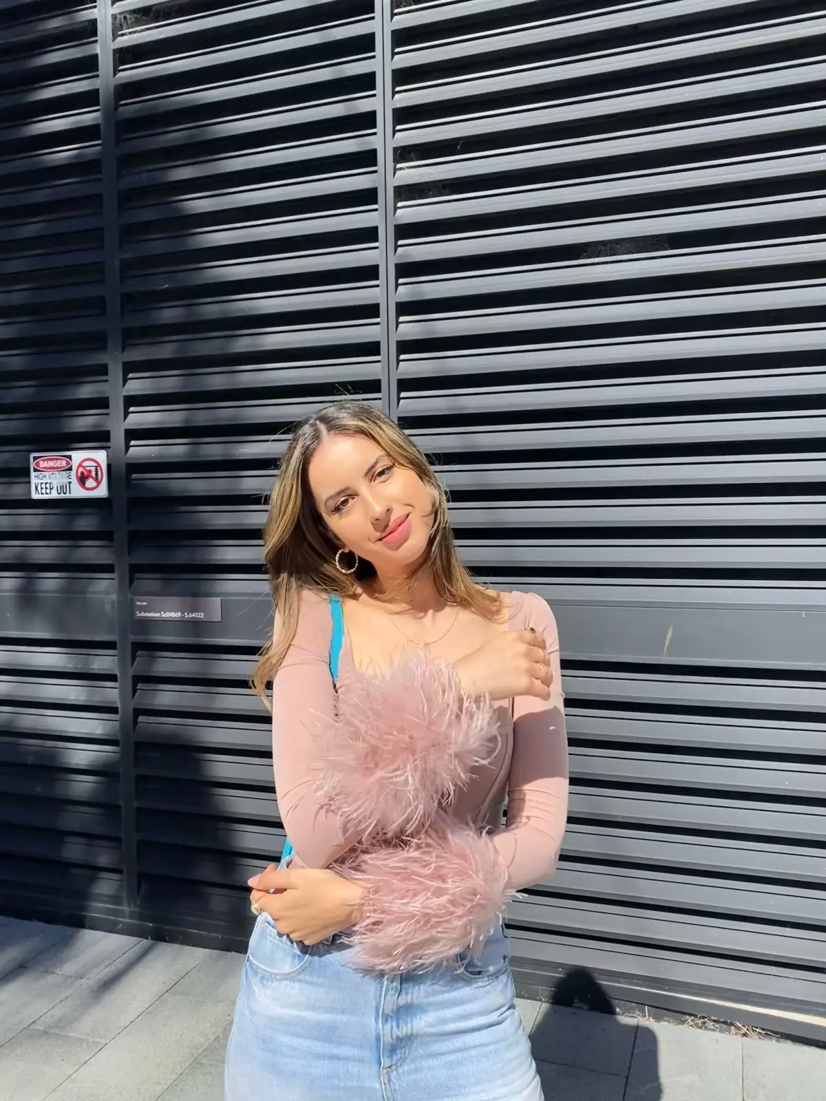 House of CB Stella Mesh Feather Trimmed Corset Blush Size XS / Au 6 - Image 3