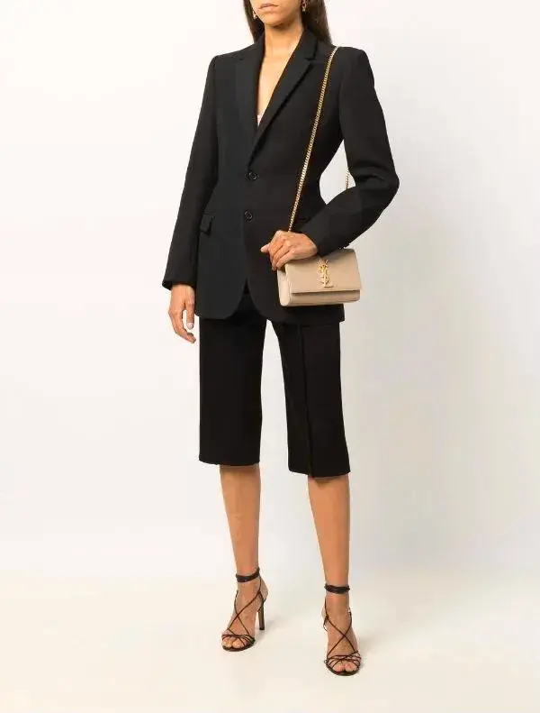 Saint Laurent Kate Textured Leather Bag With Gold Hardware Strap Beige - Image 1