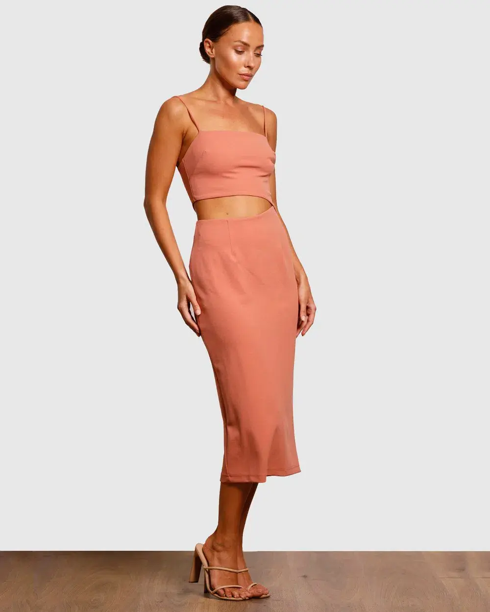 Pasduchas Pulse Slash Midi Dress Guava Size 6 - Image 2