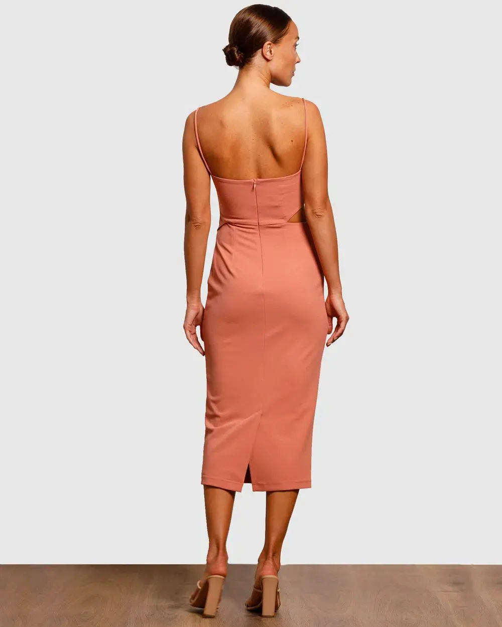 Pasduchas Pulse Slash Midi Dress Guava Size 6 - Image 3