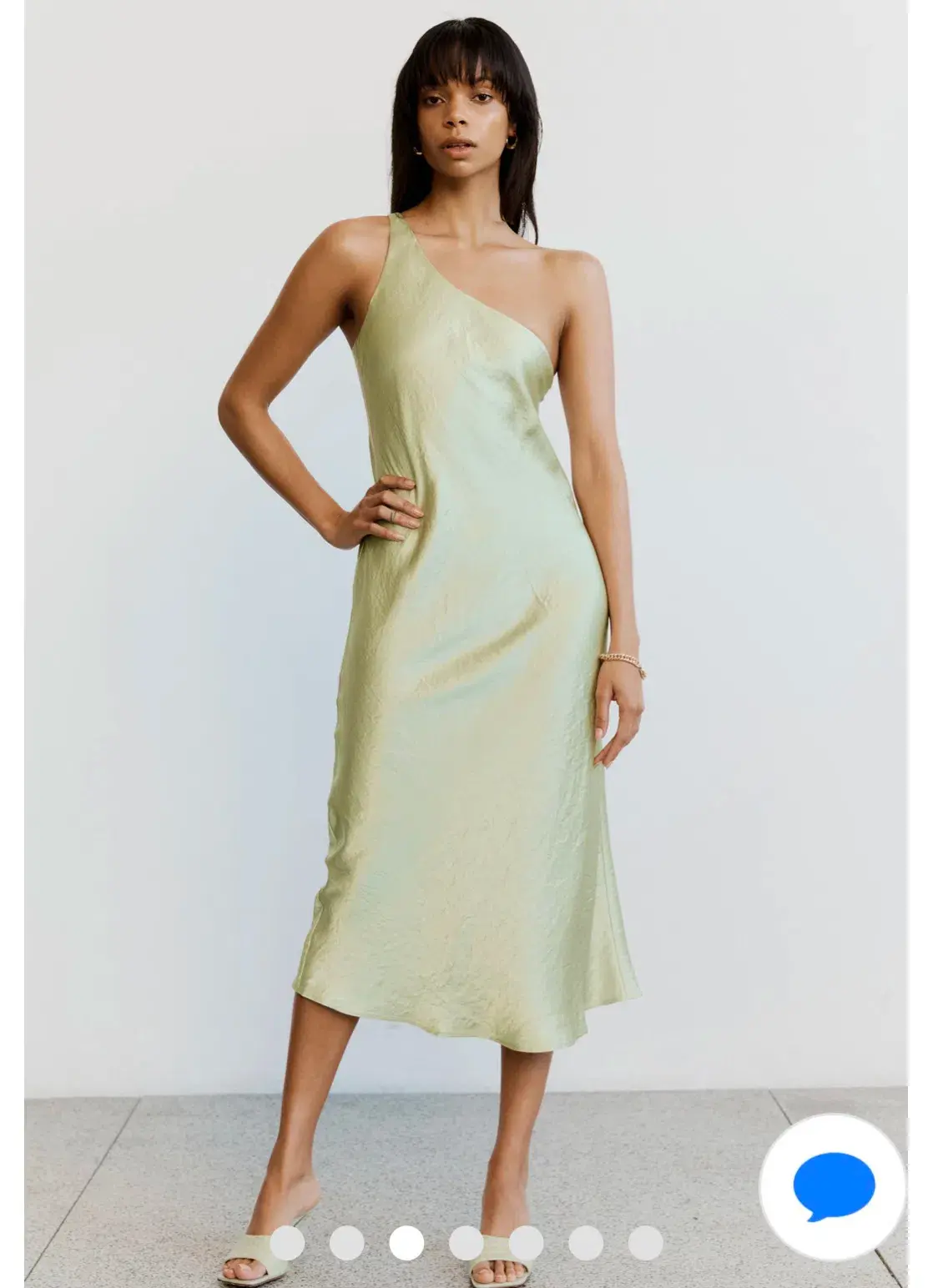 Third Form Crush Bias One Shoulder Midi Dress Apple Green Size 8 - Image 4