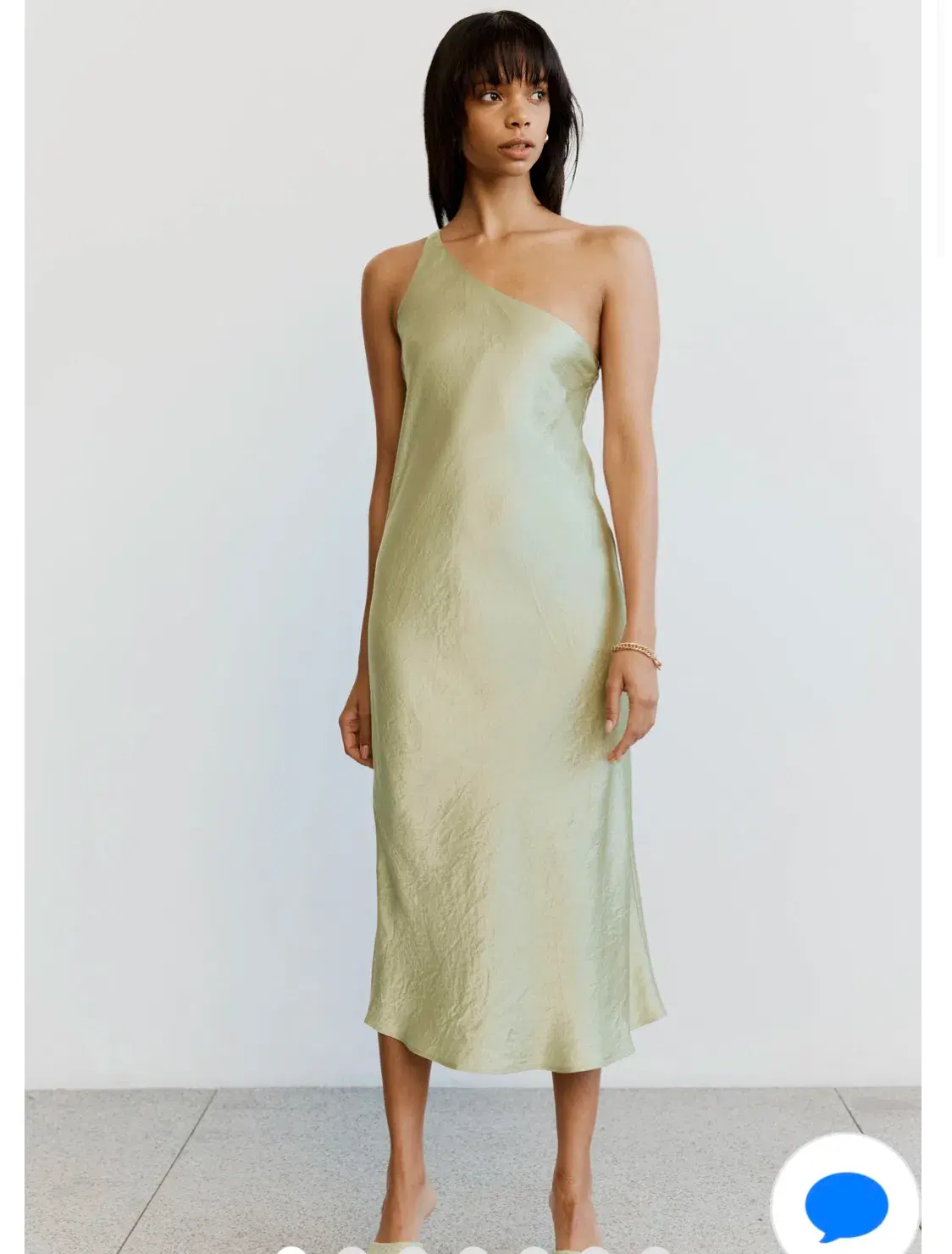 Third Form Crush Bias One Shoulder Midi Dress Apple Green Size 8 - Image 6