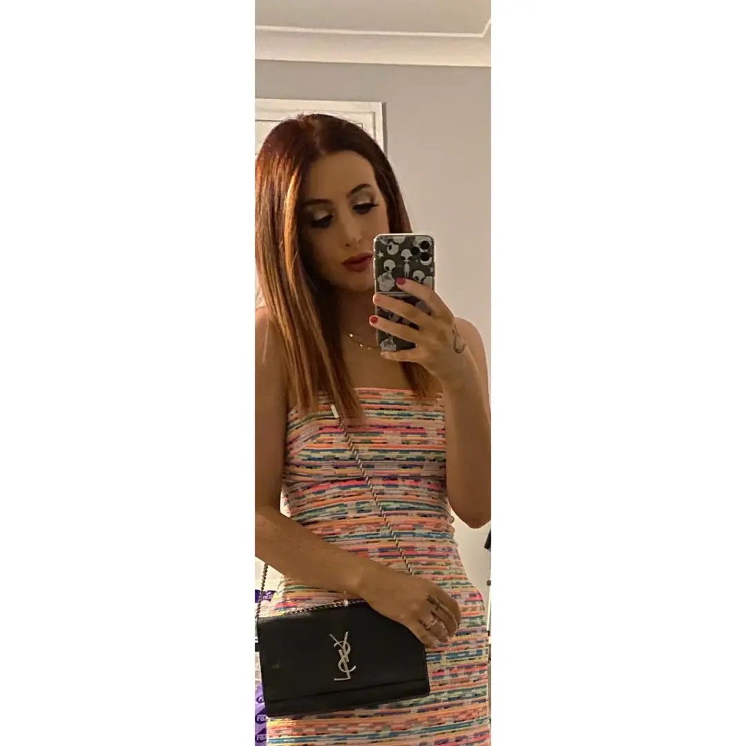 By Johnny Neon Weave Pocket Mini Dress Multi Size 8 for rent on The Volte - main image