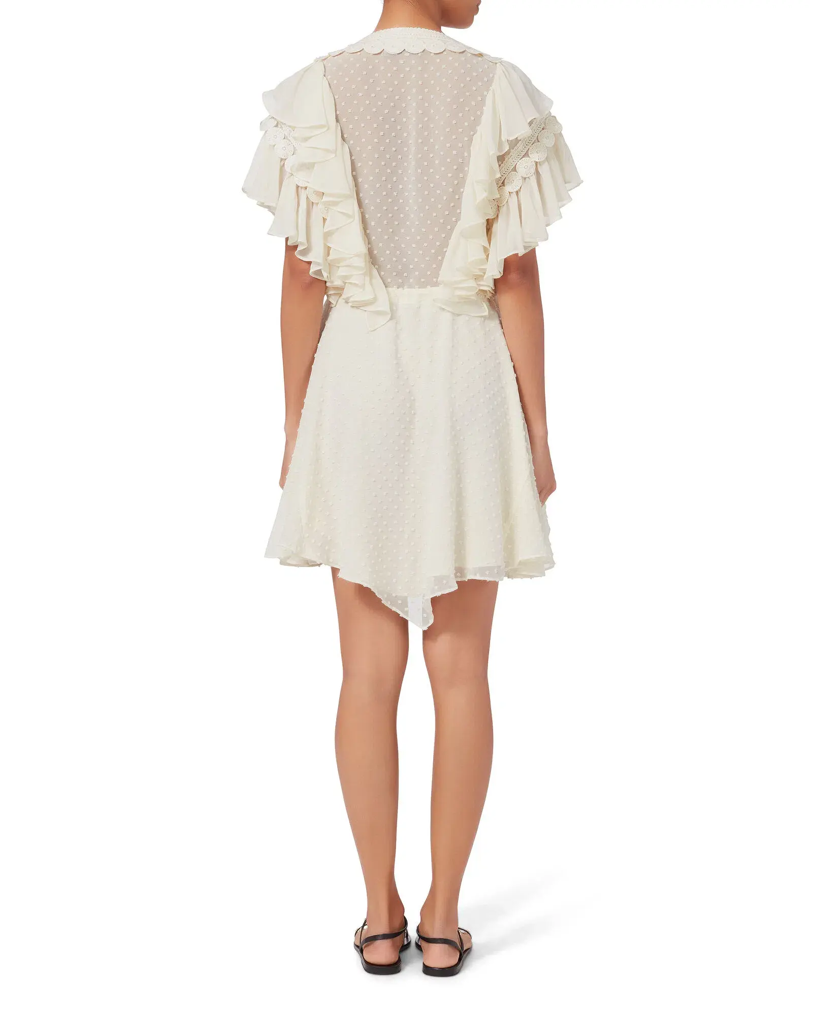 Shona Joy Stella Ruffle Dress Cream Size 10 - Image 3