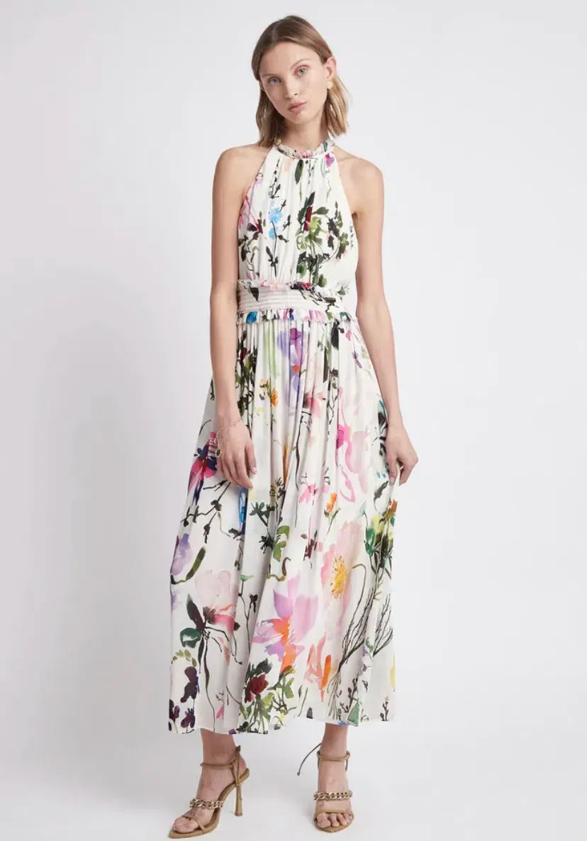 Aje Introspect High Neck Midi Dress Print Size 6  for rent on The Volte - main image