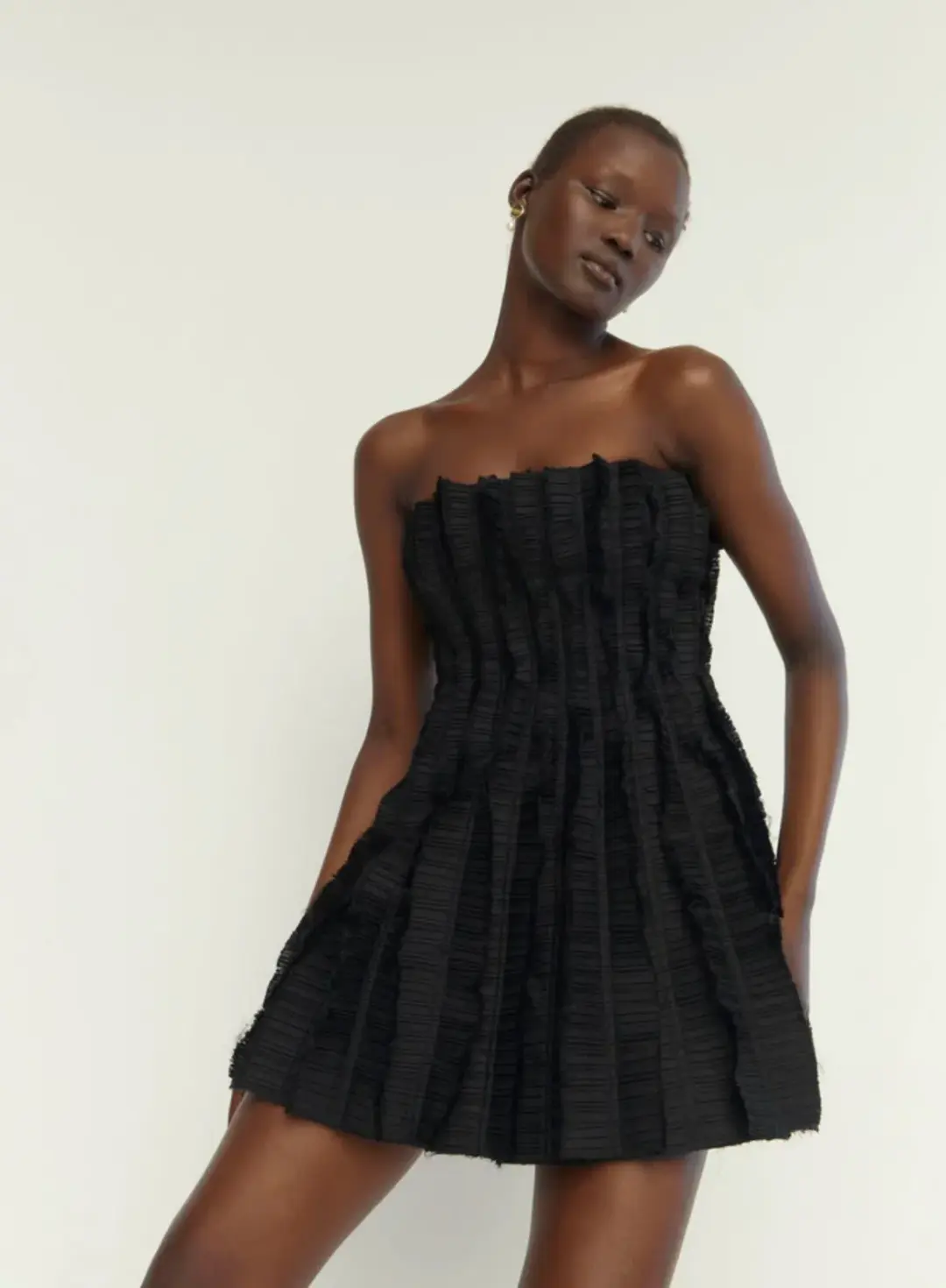 Aje Hybrid Sleeveless Mini Dress Black Size 12  for rent on The Volte - main image