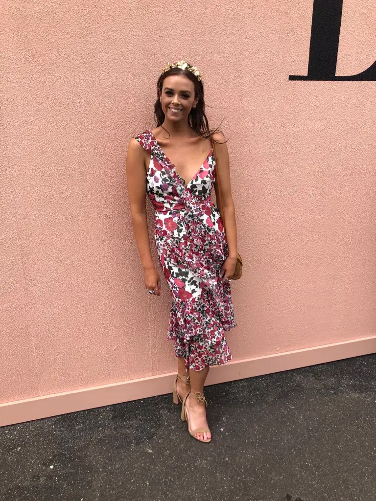 Keepsake the Label Waves Midi Dress Lilac Floral Print Size M/Au 8 - Image 4