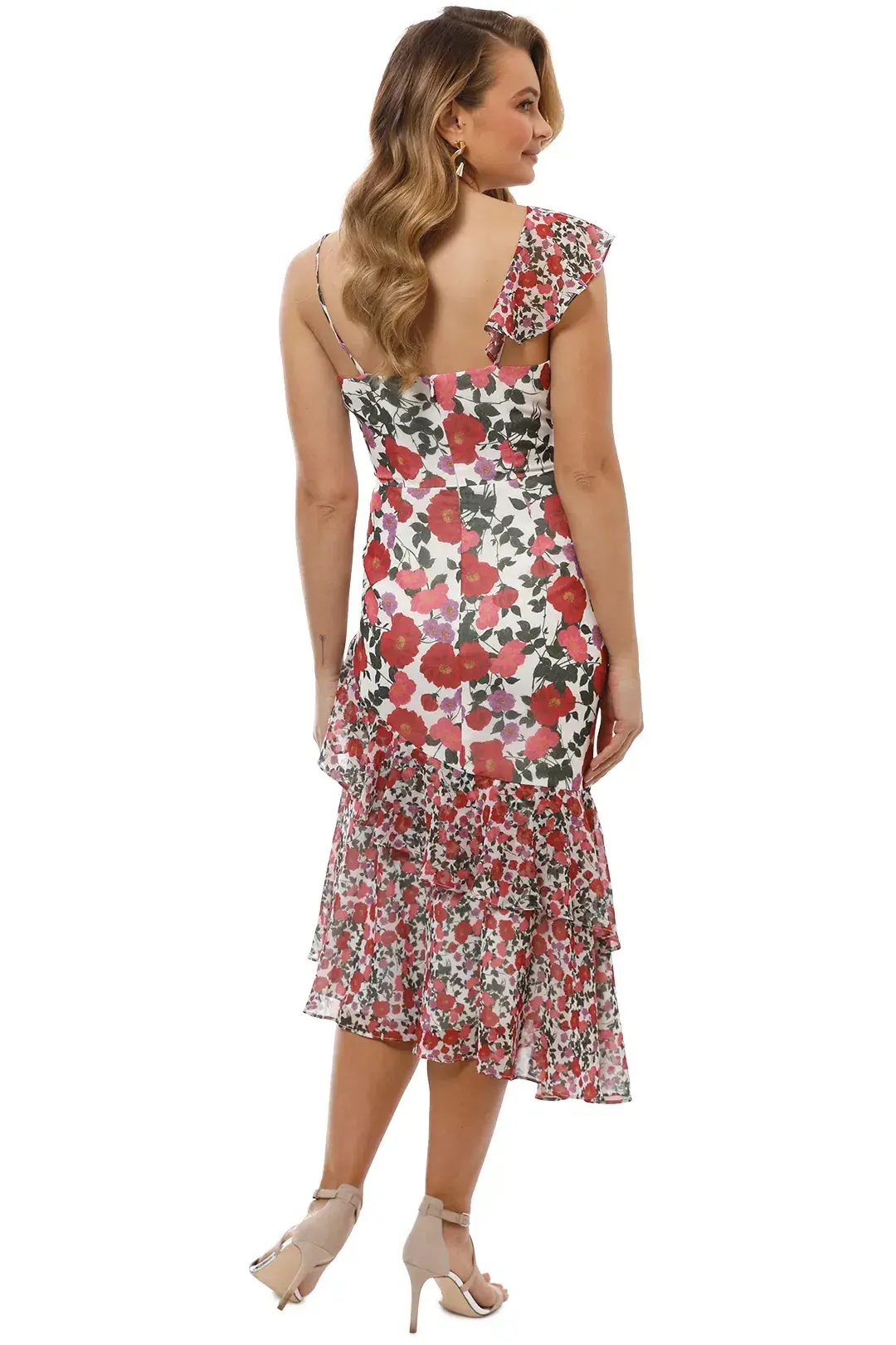 Keepsake the Label Waves Midi Dress Lilac Floral Print Size M/Au 8 - Image 2