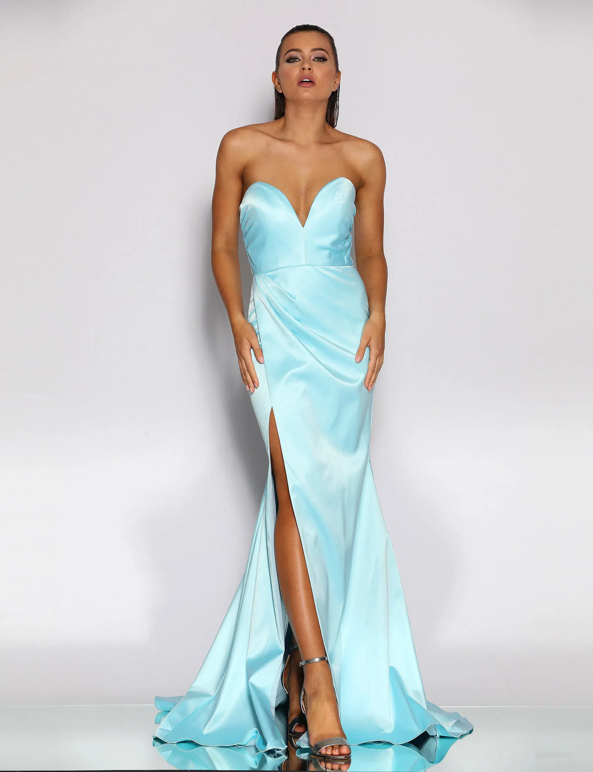 Jadore Esen Strapless Gown Blue Size 10 - Image 2