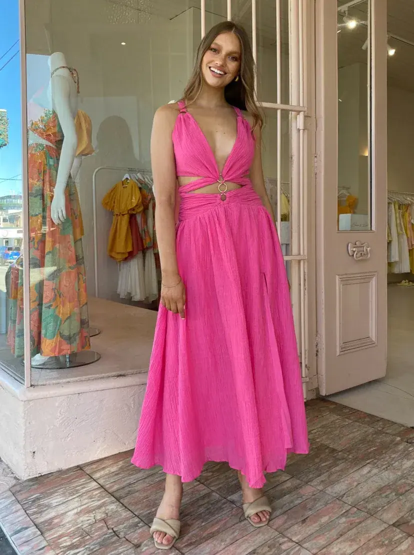 Issy Hoops Dress in Blossom Pink Size 8 - Image 6